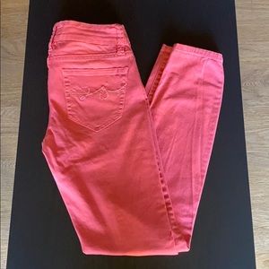 2b BeBe jeggings- coral color